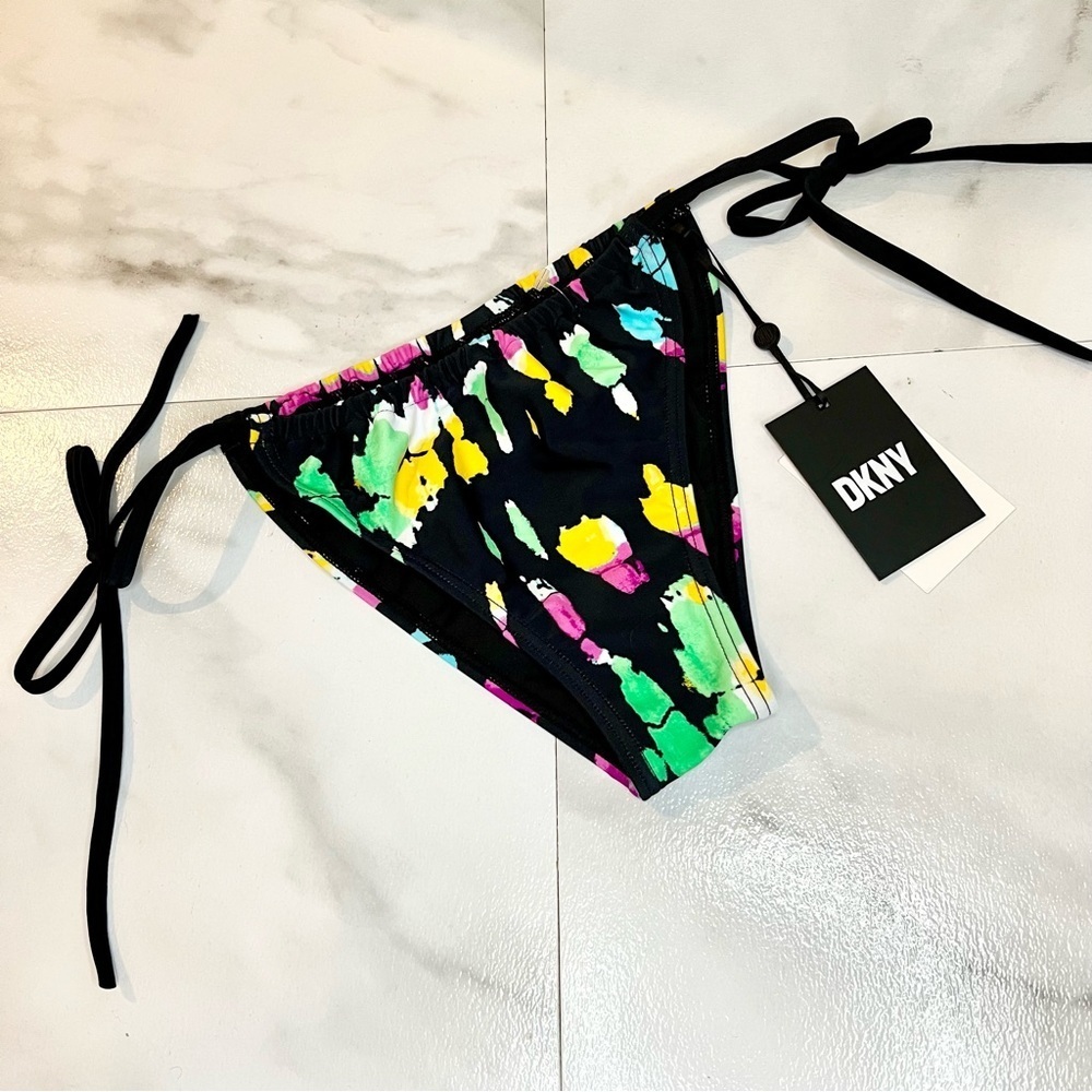 DKNY women’s bikini bottom large black tie dye NWT